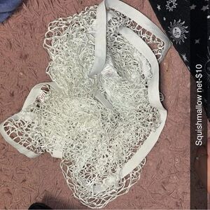 Chic White Mesh Tote Bag